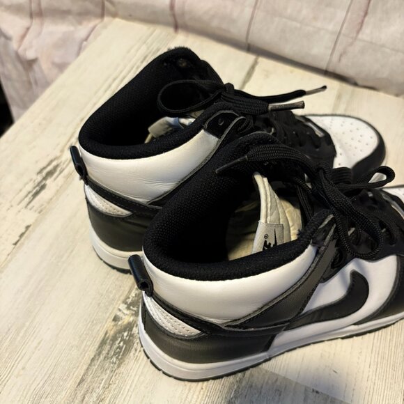 Nike Men's Size 7 Dunk Hi Retro Basketball Shoes Black/White Sneakers High Top - Picture 8 of 11